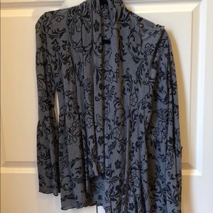 Peplum drape front cardigan